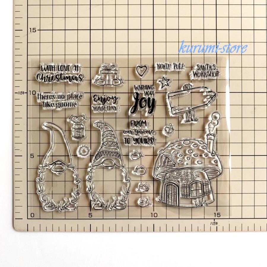 クリアスタンプ カッティングダイ 小人 家 海外 ダイカット型