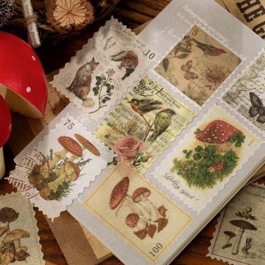 コラージュ シール 海外 レトロ アンティーク フレークシール