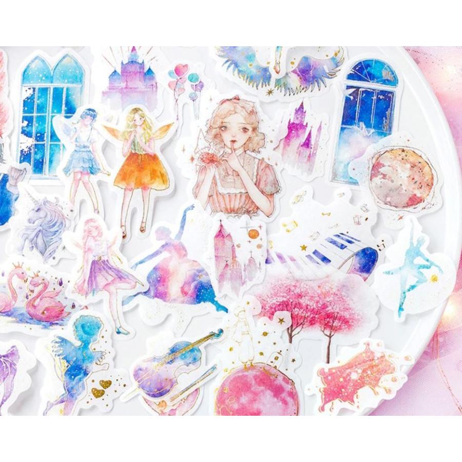 コラージュ シール ステッカー 花 葉 蝶 クジラ 海外 レトロ フレーク