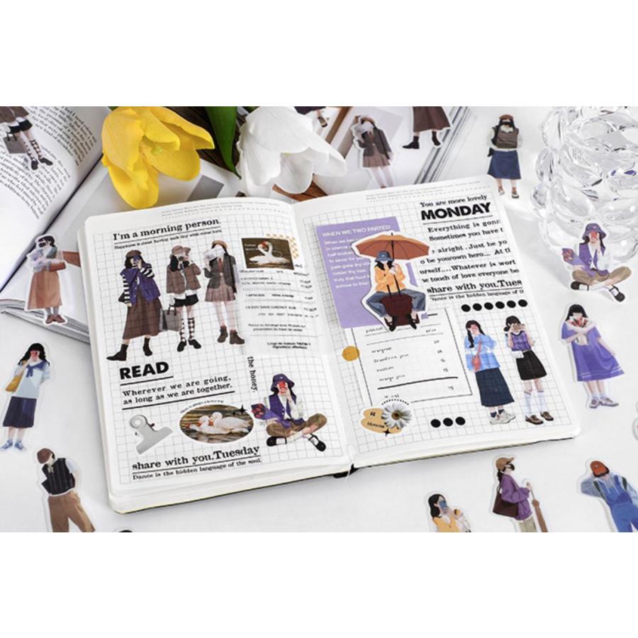 コラージュ シール ステッカー 女の子 男の子 人物 人 マスク