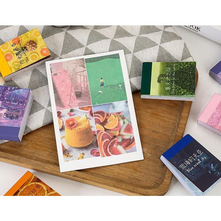 コラージュ シール ステッカー 景色 豆本 写真 風景 空 海 月 海外