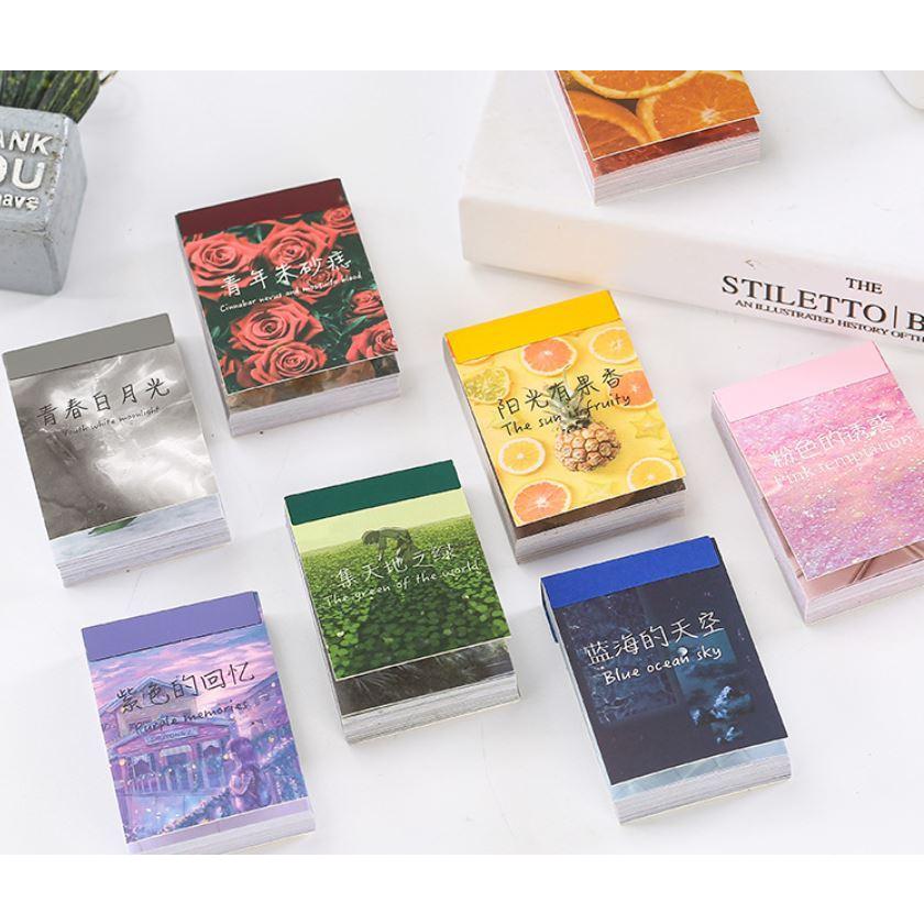 コラージュ シール ステッカー 景色 豆本 写真 風景 空 海 月 海外