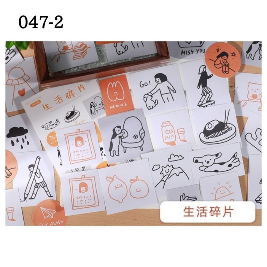 コラージュ シール ステッカー 日常 花 猫 犬 海外 人 韓国風 現代