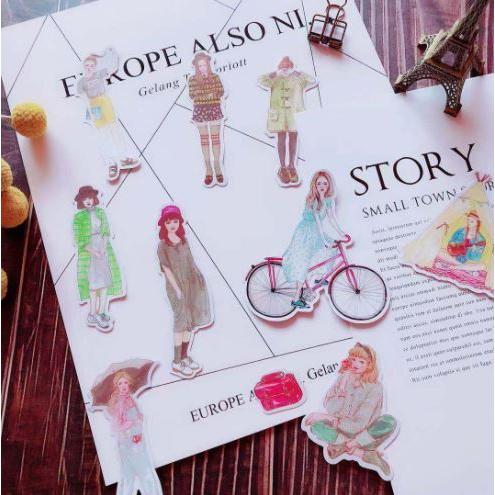 コラージュ シール 素材 ステッカー 女の子 小物 日常 海外 フレーク