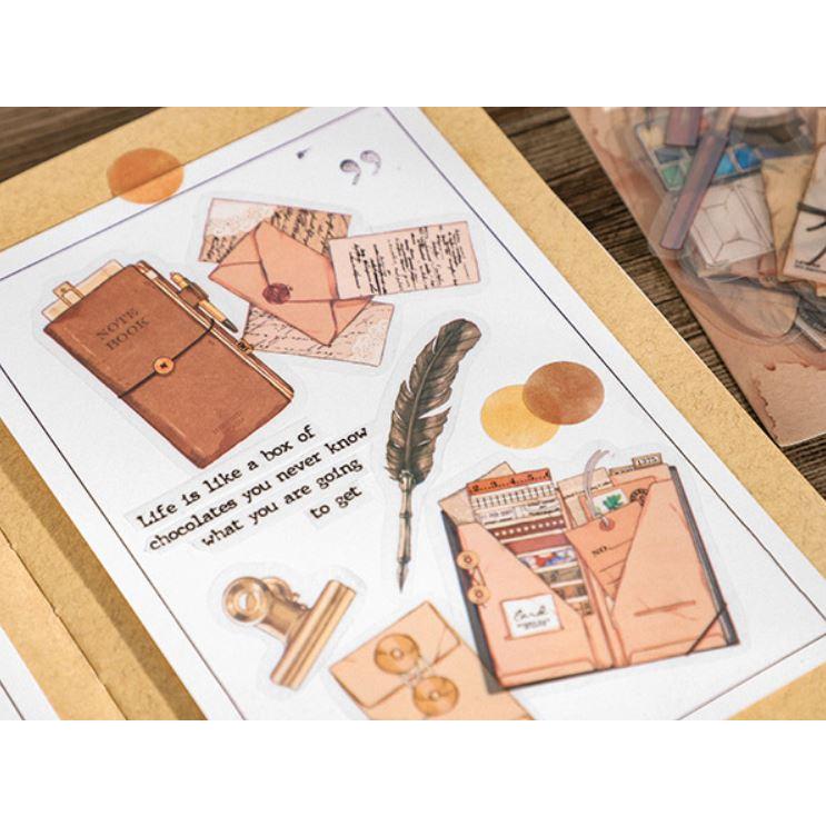 コラージュシール コーヒー カフェ パン 画材 絵の具 瓶 ボトル