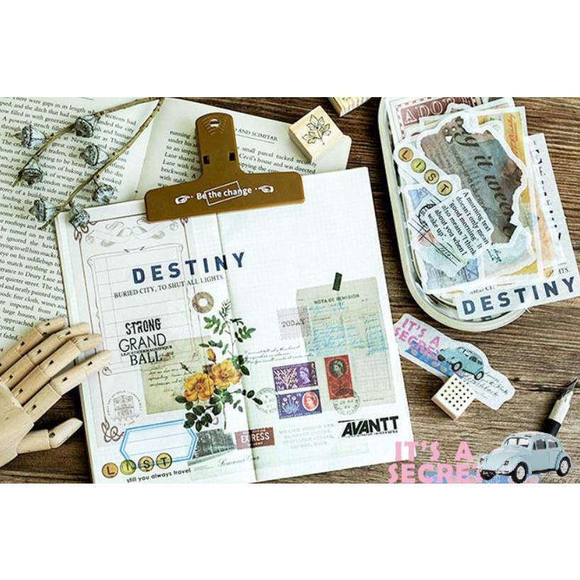 コラージュ シール ステッカー 花 チケット 雑誌 レトロ 海外 手帳