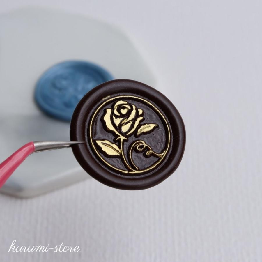 シーリングスタンプ ヘッド 25mm ローズ 花 薔薇 バラ 植物 ハーブ