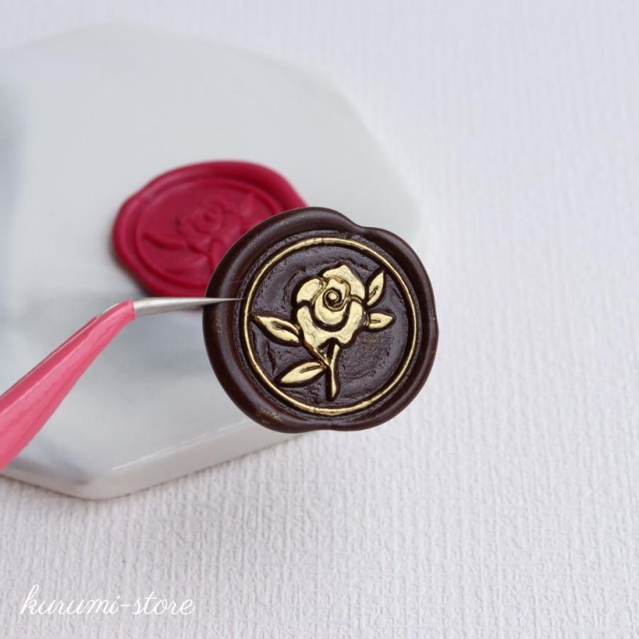 シーリングスタンプ ヘッド 25mm No.4 ローズ 花 薔薇 バラ 植物 シーリングスタンプ ヘッド 25mm No.4 ローズ 花 薔薇 バラ 植物