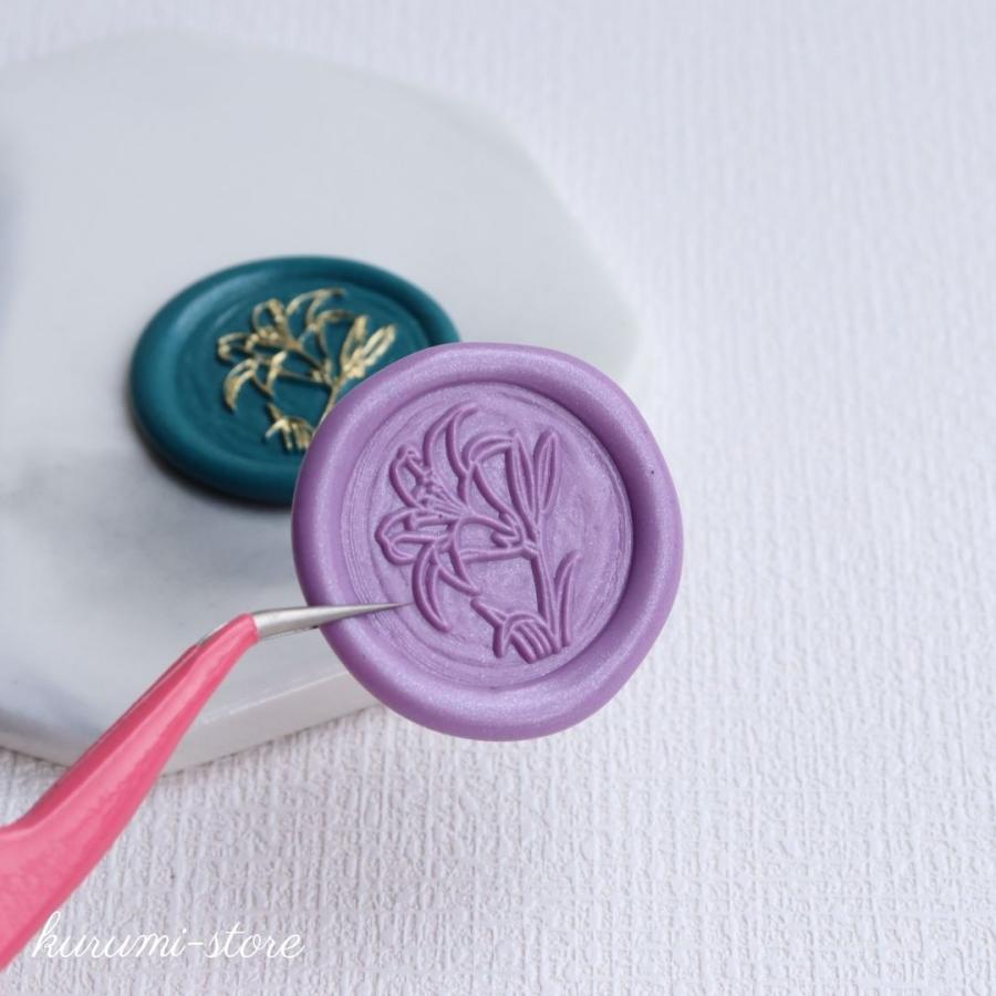 シーリングスタンプ ヘッド 25mm ユリ 百合 ゆり 花 植物 封蝋