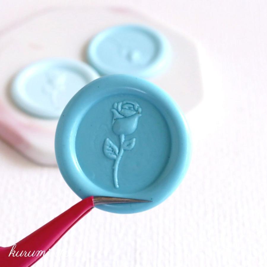 シーリングスタンプ ヘッド 25mm 薔薇 一輪 バラ 封蝋 コラージュ