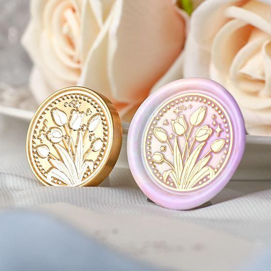 シーリングスタンプ ヘッド 30mm チューリップ 春 花 植物 封蝋