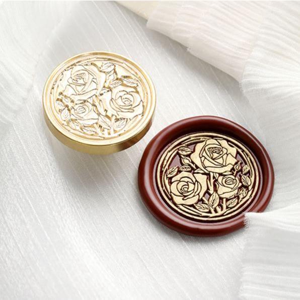 シーリングスタンプ ヘッド 30mm 薔薇 3輪 バラ 花 植物 封蝋