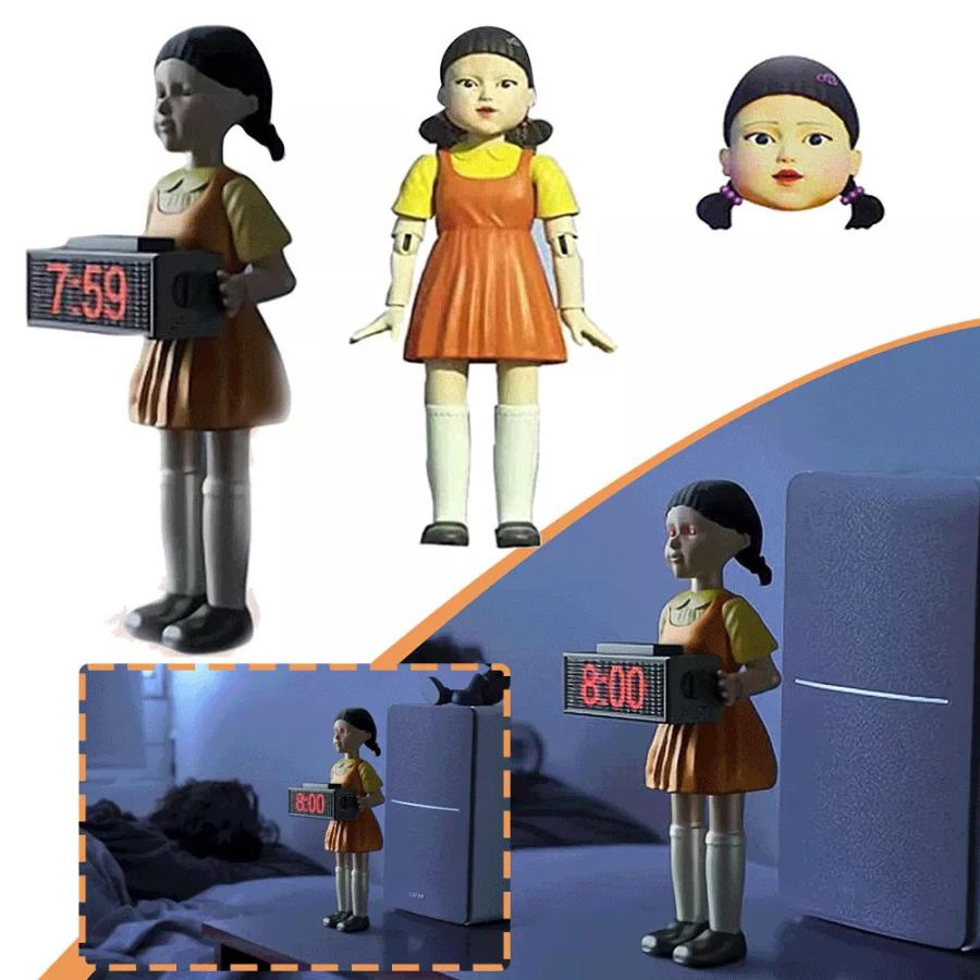 イカ ゲーム 電子時計 白と赤 緑 ライト 夜 おもちゃ 寝室 時計 オフィス 装飾 面白い人形  :202111091356-0002-0158-001:Kururu - 通販 - Yahoo!ショッピング