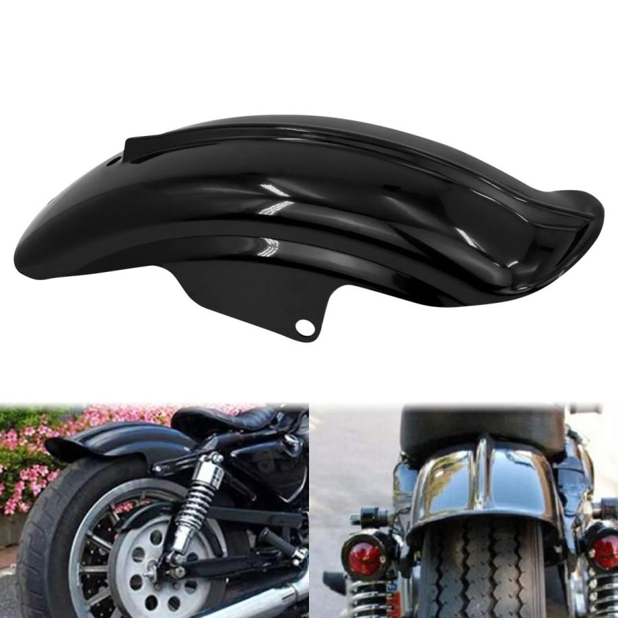 オートバイabsリアマッドガードフェンダー黒ハーレースポーツスター8 10 Xl カフェレーサーチョッパーボバーカスタム ロードスターカ ファッション通販