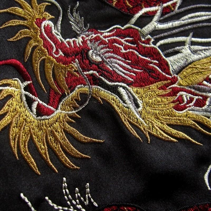 msk034 和柄 スカジャン メンズ 悪羅悪羅系 オラオラ系 【黒・青・赤