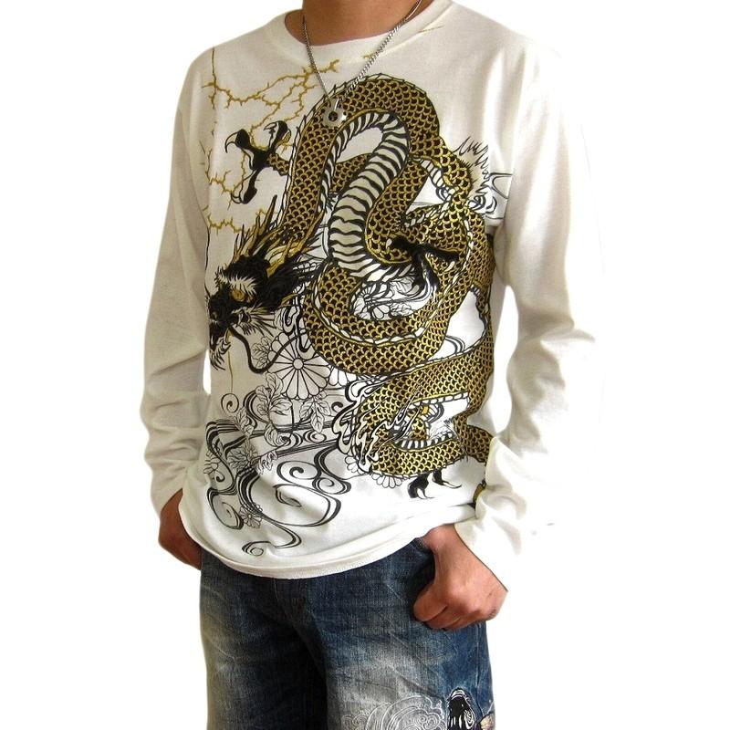 Sd001 和柄 長袖 ｔシャツ ロンｔ メンズ オラオラ系 竜 龍 ラメ 龍柄 悪羅悪羅系 Sd001 和柄専門店空竜 通販 Yahoo ショッピング