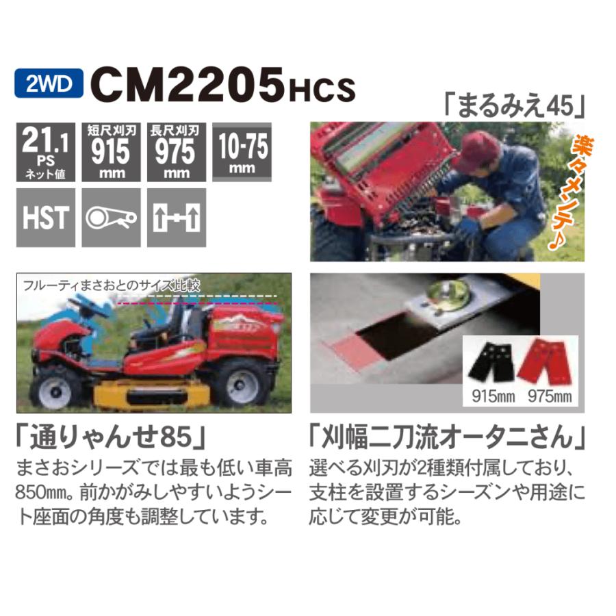 筑水キャニコム りんごブラッサムまさお 乗用草刈機 CM2205HCS 2WD