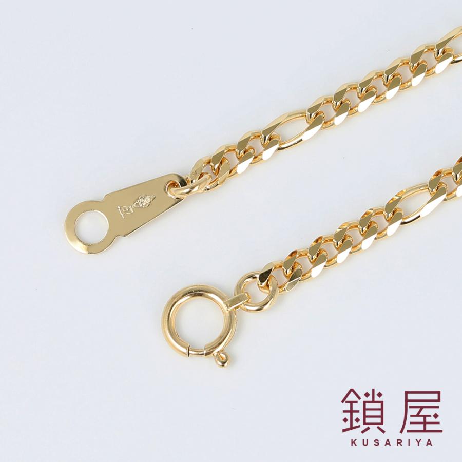 フィガロ チェーン ブレスレット K18 喜平 18金 18k キヘイ メンズ 