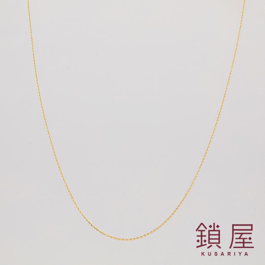 K18 18金 18k シャインカット 小豆 あずき ネックレス レディース 30代 40代 50代 60代 チェーンだけ チェーンのみ 本物 / シャインカット小豆 0.22φ 50cmの画像
