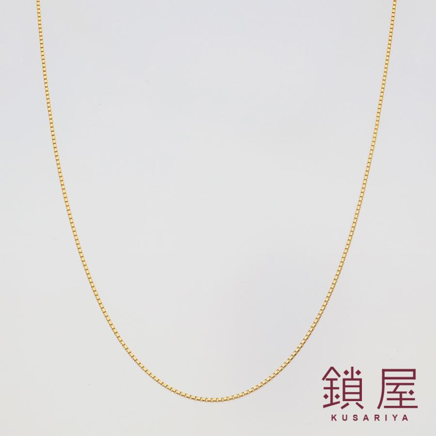 K18 18金 18k ベネチアンチェーン ネックレス レディース 30代 40代 50代 60代 チェーンだけ メンズ 本物 ボックスチェーン / ベネチアン 1.0φ 60cmの画像