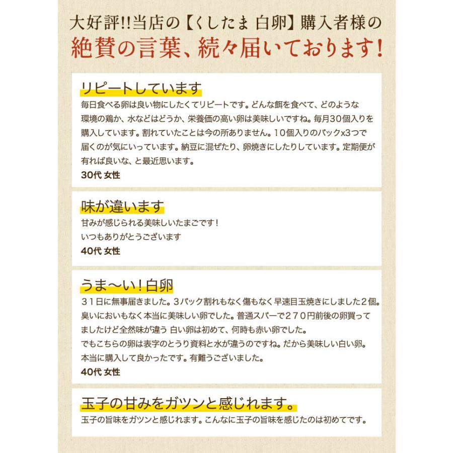 櫛田養鶏場のおいしい白卵 30個入り(27個＋破卵保障3個) 白卵でも餌にこだわるとこんなに美味しい！｜kushida-yo-kei｜08