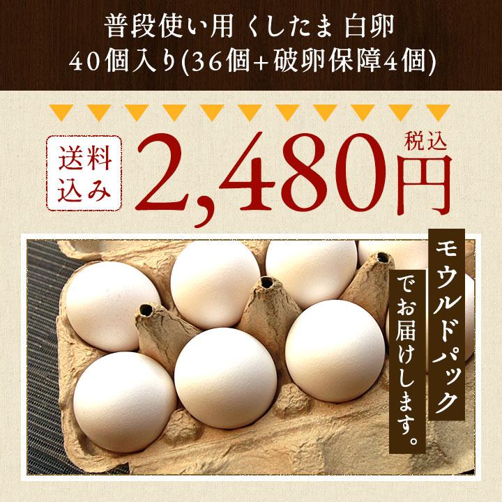 白卵でも美味しい！！臭みのないおいしい卵 くしたま 白卵40個入り(36個＋破卵保障4個) 櫛田養鶏場のこだわりの自家配合飼料を食べてうまれた美味しい白卵｜kushida-yo-kei｜03