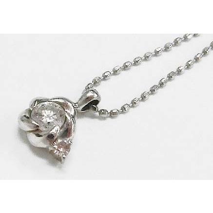 13-29】Pt850 Pt900 ダイヤモンド0.11ct 0.02ct ペンダントネックレス 