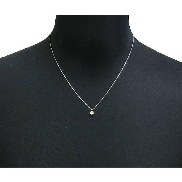 13-28】K10WG K18WG ダイヤモンド0.21ct ペンダントネックレス【菊地