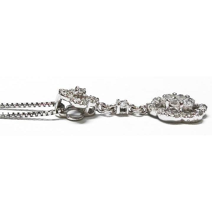 13-37】K18WG ダイヤモンド0.36ct ペンダントネックレス【菊地