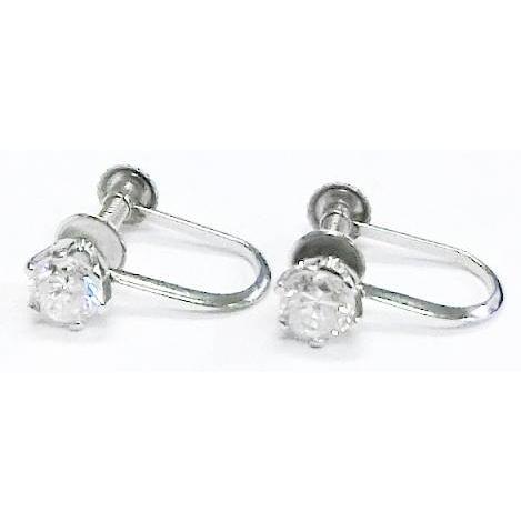 【13-50】Pt900 ダイヤモンド0.25ct×2 イヤリング【菊地質店】