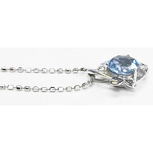 13-34】K18WG ブルートパーズ0.71ct ダイヤモンド0.01ct ペンダント 