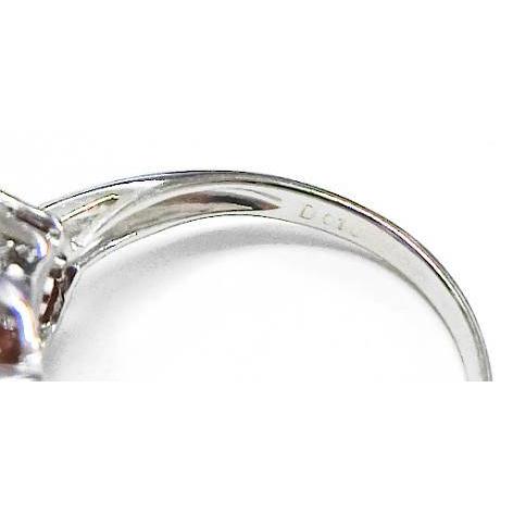 15-39】Pt900 天然珊瑚(コーラル) 天然ダイヤモンド0.10ct 指輪