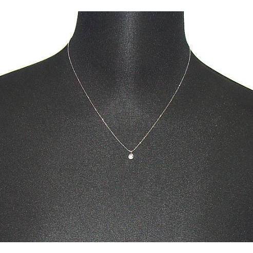 13-16-1】K10WG ダイヤ0.05ct ペンダントネックレス【菊地質店 