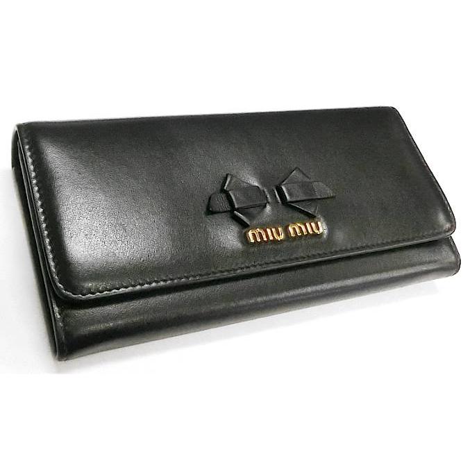ミュウミュウ MIUMIU ウォレット 5MH109 ロゴ 二つ折り 長財布 レザー グレー ミュウミュウ MIU MIU 二つ折り ロゴ 5MH109 グレー レザー 長財布