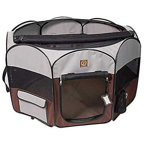 kushiroriverペット用灰色 茶色のポータブル・ペット用プレイペン-Kennel for Cats?t%Kittens and All Pets?r Kuma%Extra Large (2104-Grey Brown-XL)