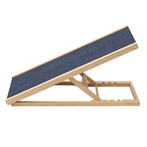 スリップしない高さ調節可能な犬用スロープ犬用%木折畳み式ペット用犬猫用%ハイベッド用%車用%負荷50 KG (サイズ:4ギア)