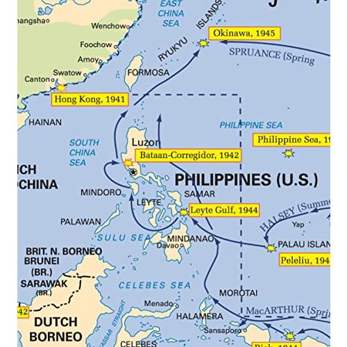 第二次世界大戦の太平洋戦域地図幅-36インチ×高さ24インチ :B0BKHB1FHZ