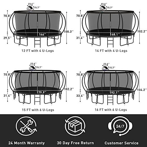 【公式】 大人用ホーマタトランポリン1500 LBS重量容量14 FTギャップなしバスケットボールフープ付きレクリエーショナルトランポリン全面亜鉛メッキ防錆コーティング 【QGW1658735840】(59055円)