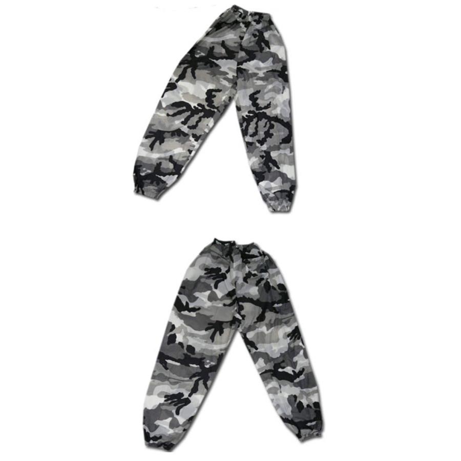 ヤマシュウ #801 迷彩 ナイロン ヤッケ パンツ 裾ゴム 後ろポケット 撥