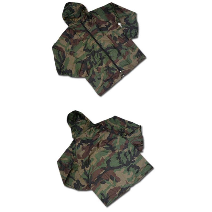 ヤマシュウ #880 前開き 迷彩 ナイロン ヤッケ 上衣 袖ポケット 雨具