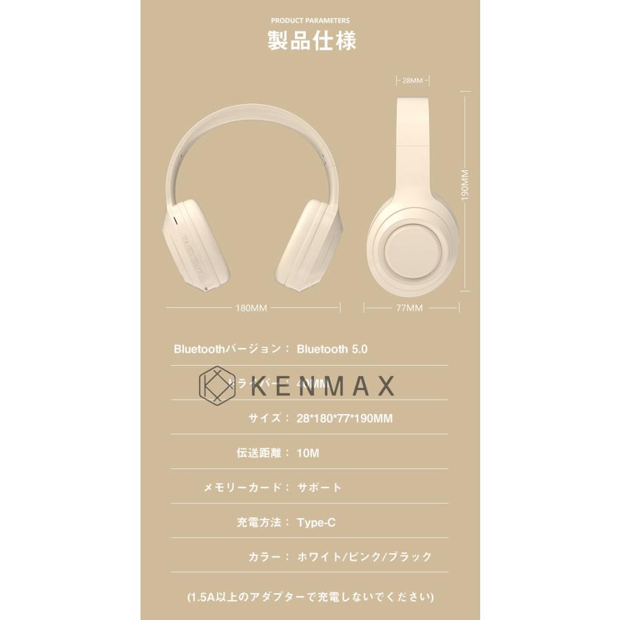 ワイヤレスヘッドホン ノイズキャンセリング マイク付き Bluetooth
