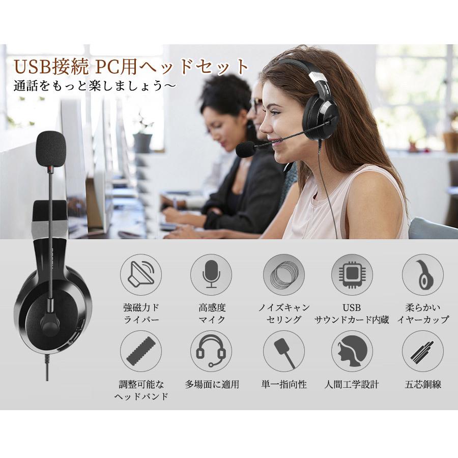 有線ヘッドホン USB接続 サウンドカード ノイズキャンセリング マイク