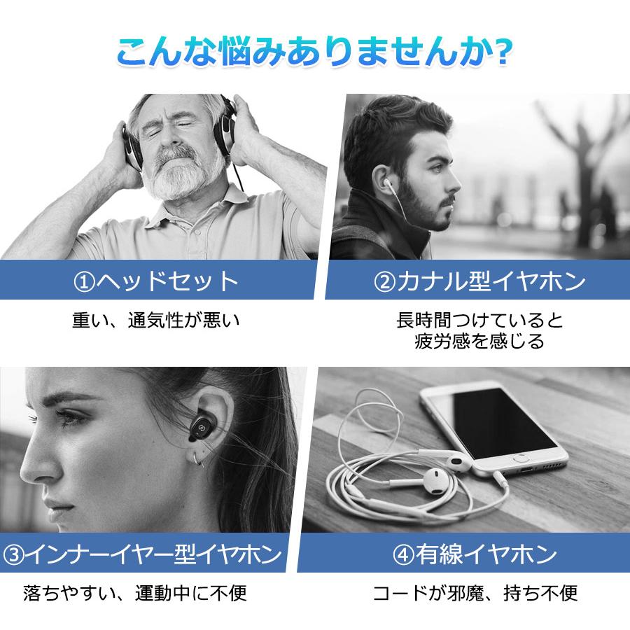 Bluetooth 骨伝導イヤホン ワイヤレス 内蔵8Gメモリ IP68防水 耳を塞が