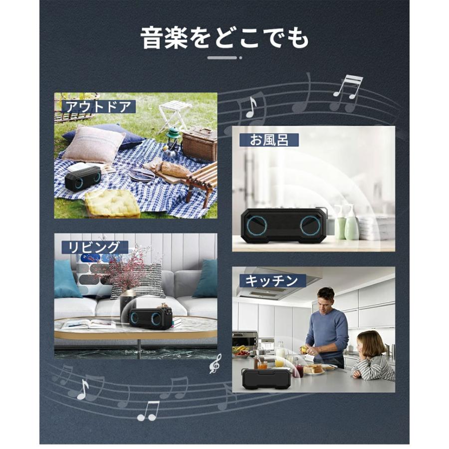 「2台当時ペア＆再生」ワイヤレス スピーカー bluetooth 高音質 重低音強化 大音量 USB式 TWS対応 ポータブルスピーカー｜kusikika｜14