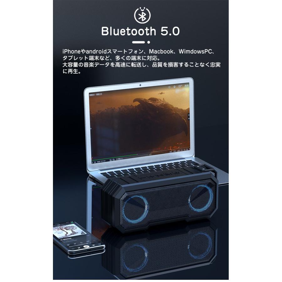 「2台当時ペア＆再生」ワイヤレス スピーカー bluetooth 高音質 重低音強化 大音量 USB式 TWS対応 ポータブルスピーカー｜kusikika｜03