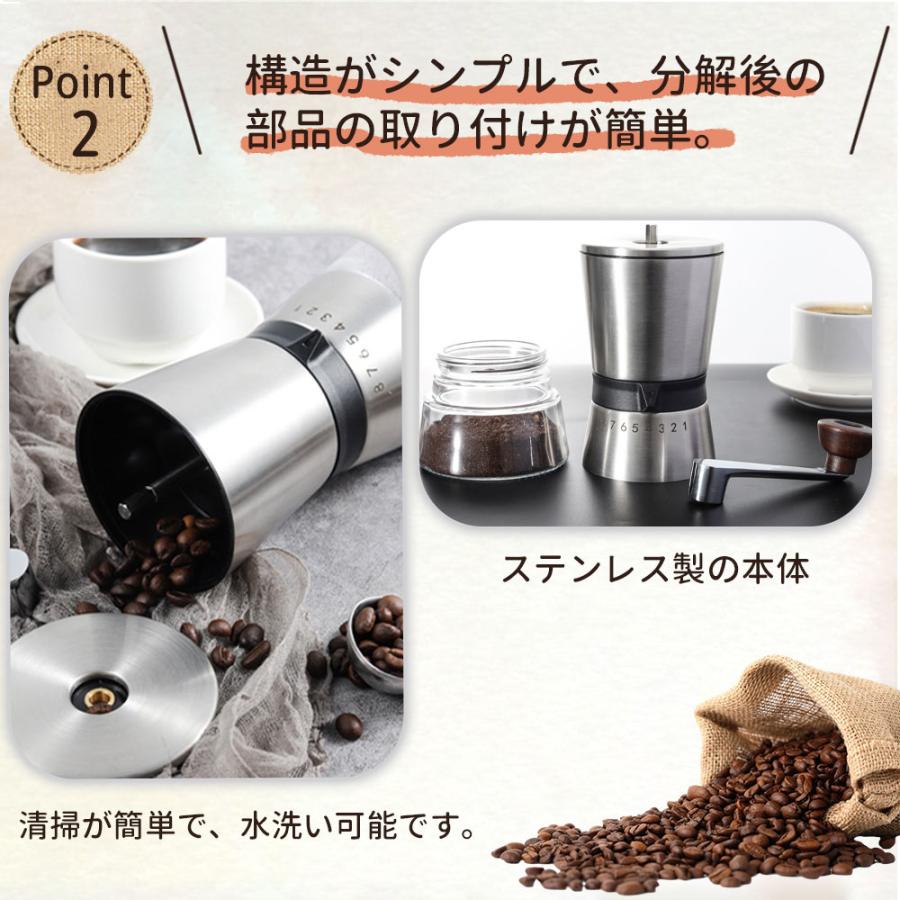 手挽きコーヒーミル 粗さ調節可能 コーヒーミル 手動 アウトドア 手挽き 日本語説明書付き キャンプ 粗さ
