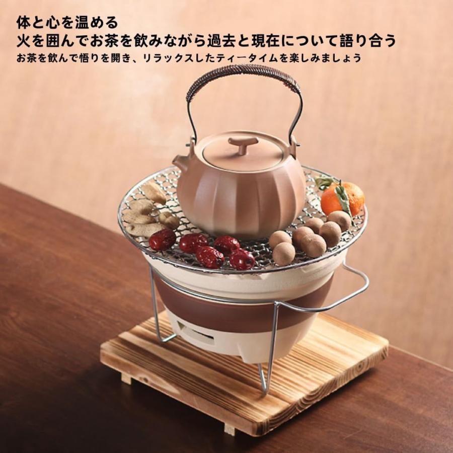 七輪 卓上 バーベキュー 2〜5人用 陶器 炭火焼 小型 お茶焚き対応