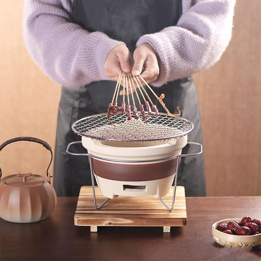 七輪 卓上 バーベキュー 2〜5人用 陶器 炭火焼 小型 お茶焚き対応