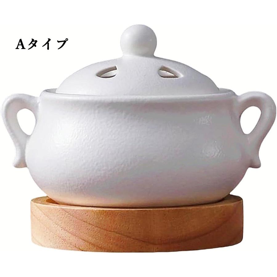電気 茶香炉 火を使わない 陶器製 アロマポット タイマー&温度調整付き