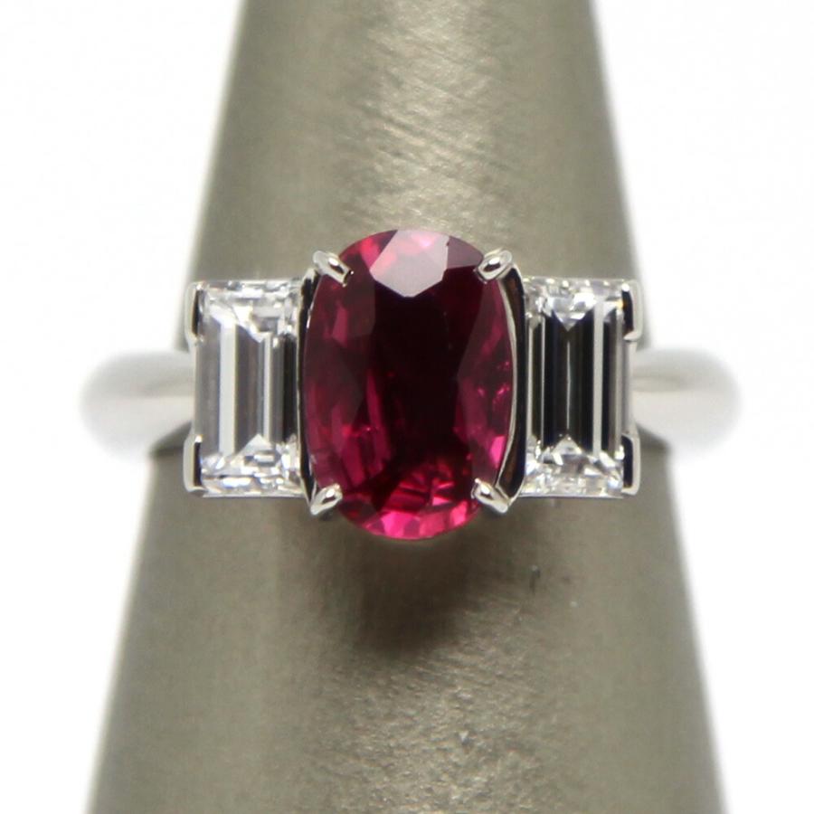楠本質店/元住吉】Pt900 ルビー&ダイヤモンド リング ルビー1.72ct 